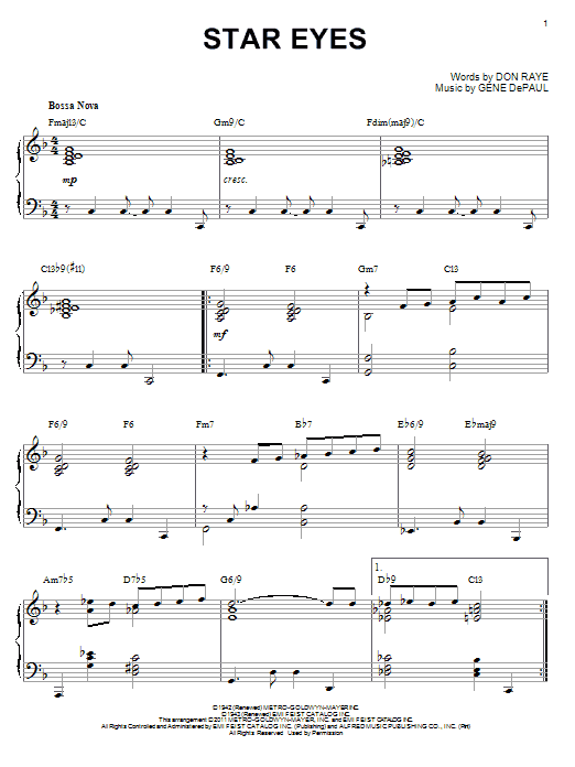 Charlie Parker Star Eyes (arr. Brent Edstrom) Sheet Music Notes & Chords for Piano - Download or Print PDF