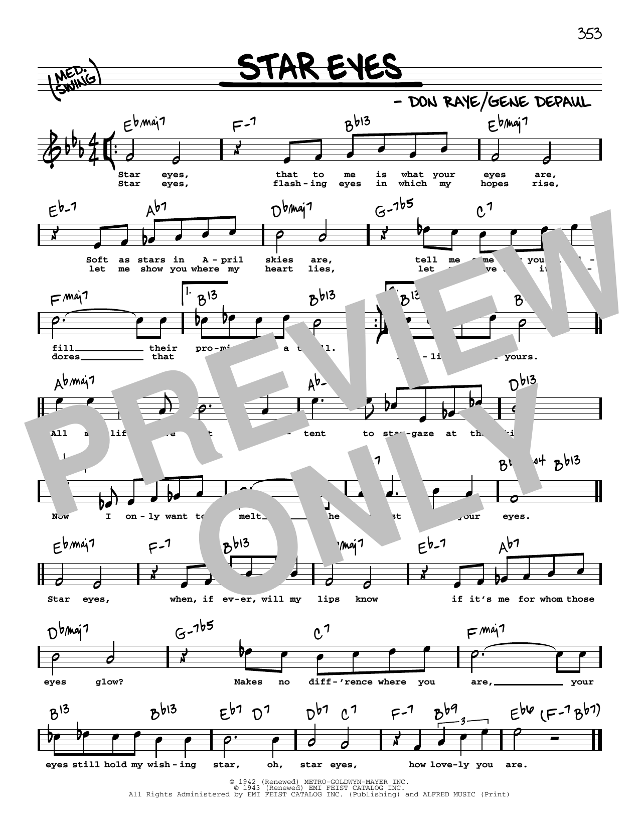 Charlie Parker Star Eyes (High Voice) Sheet Music Notes & Chords for Real Book – Melody, Lyrics & Chords - Download or Print PDF