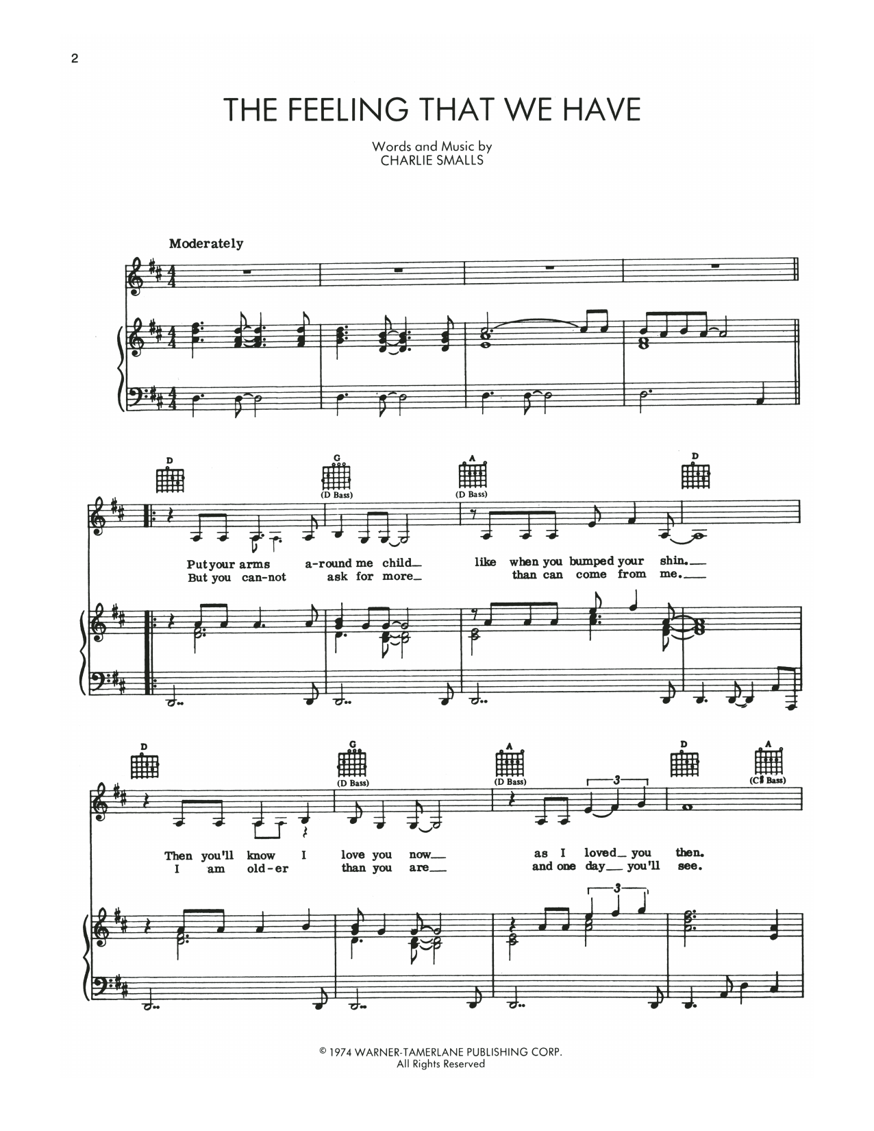 Charlie Smalls The Feeling That We Have (from The Wiz) Sheet Music Notes & Chords for Piano, Vocal & Guitar Chords (Right-Hand Melody) - Download or Print PDF