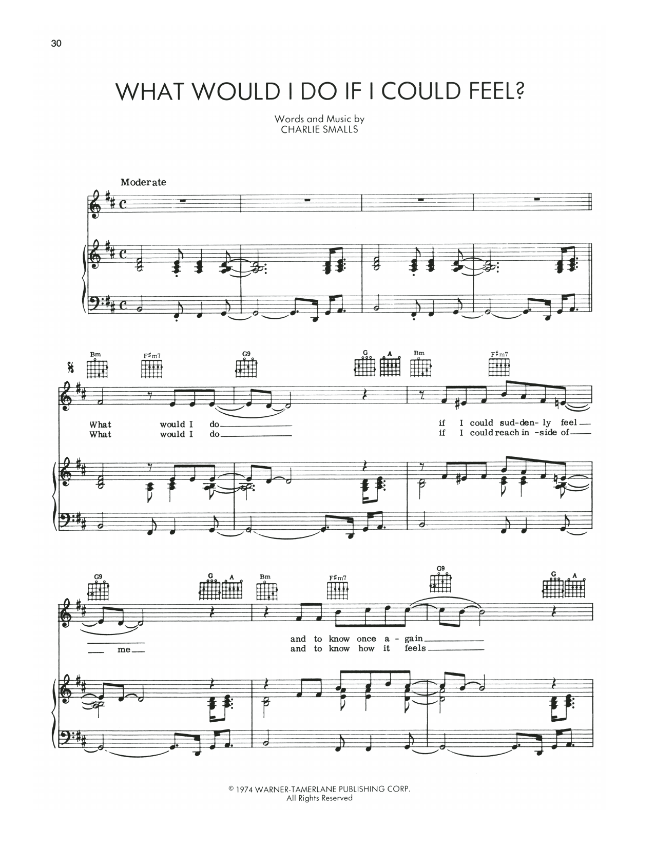 Charlie Smalls What Would I Do If I Could Feel? (from The Wiz) Sheet Music Notes & Chords for Piano, Vocal & Guitar Chords (Right-Hand Melody) - Download or Print PDF