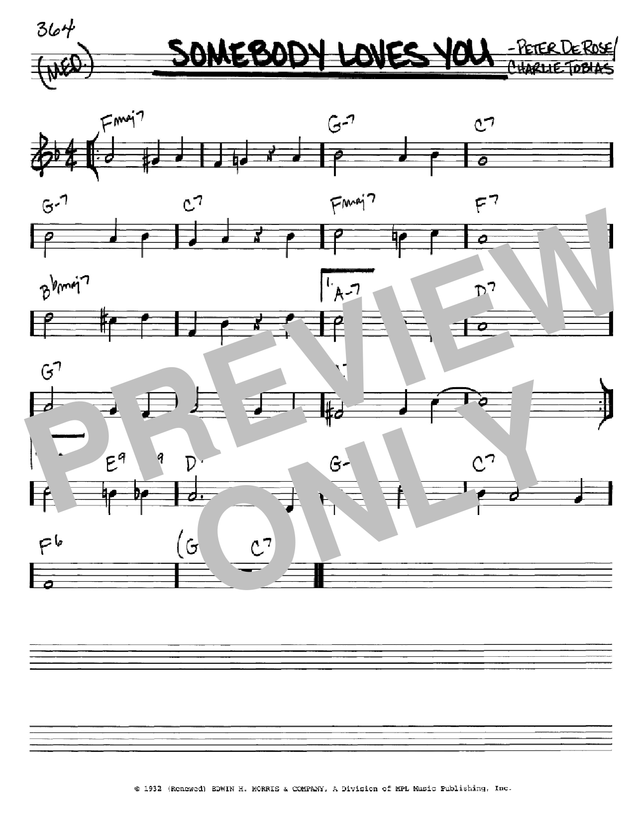 Charlie Tobias Somebody Loves You Sheet Music Notes & Chords for Easy Piano - Download or Print PDF