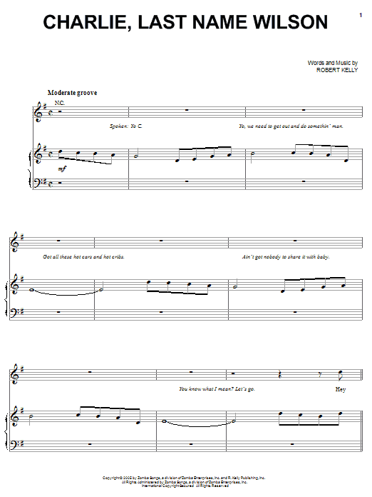 Charlie Wilson Charlie, Last Name Wilson Sheet Music Notes & Chords for Piano, Vocal & Guitar (Right-Hand Melody) - Download or Print PDF