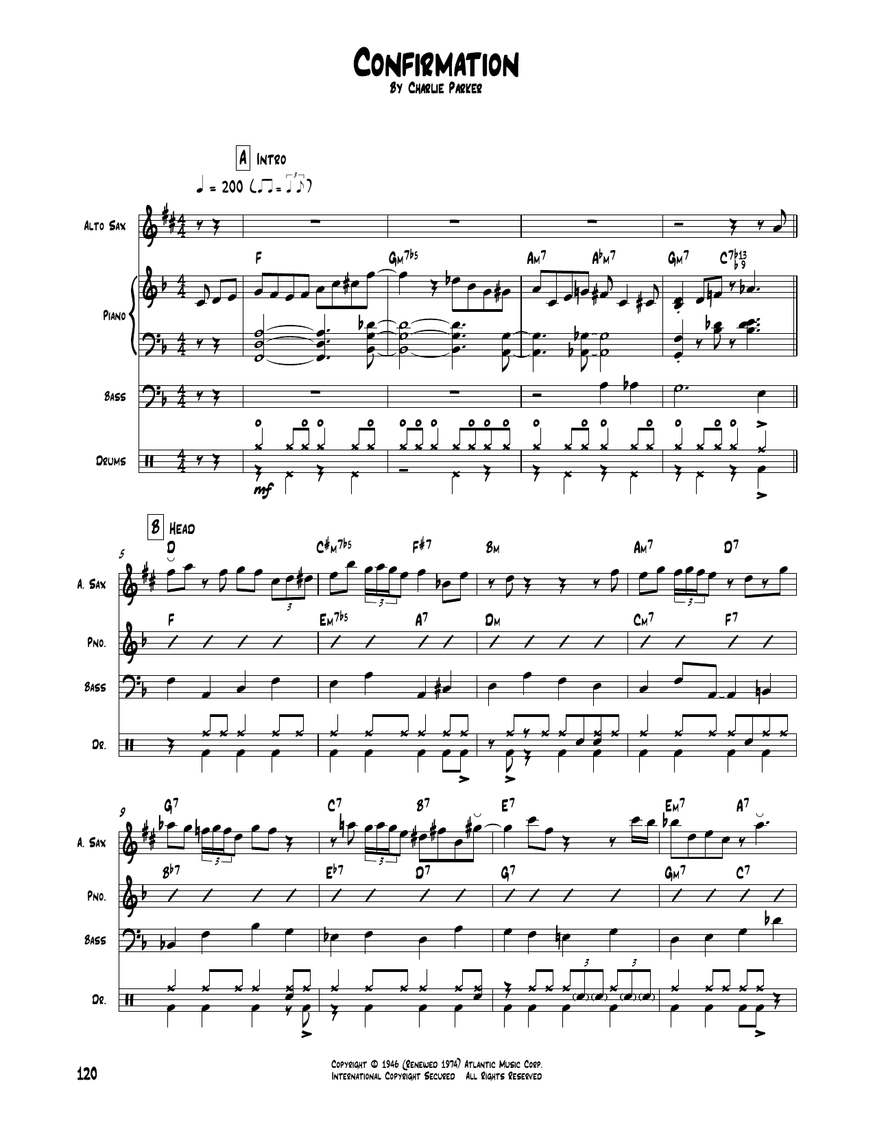 Charlie Parker Confirmation Sheet Music Download Pdf Score 158662 0062