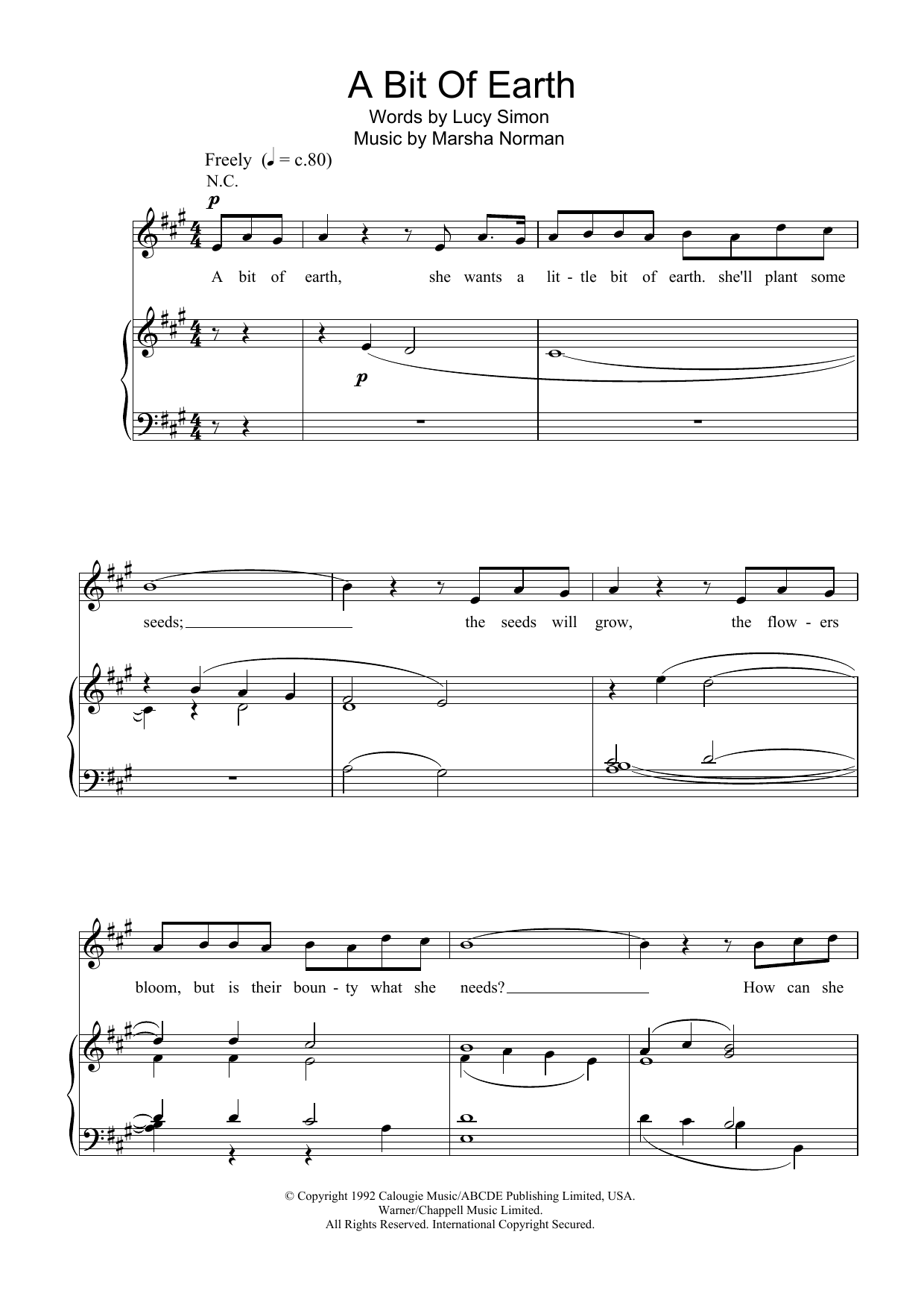 Charlotte Church A Bit Of Earth Sheet Music Notes & Chords for Piano, Vocal & Guitar - Download or Print PDF