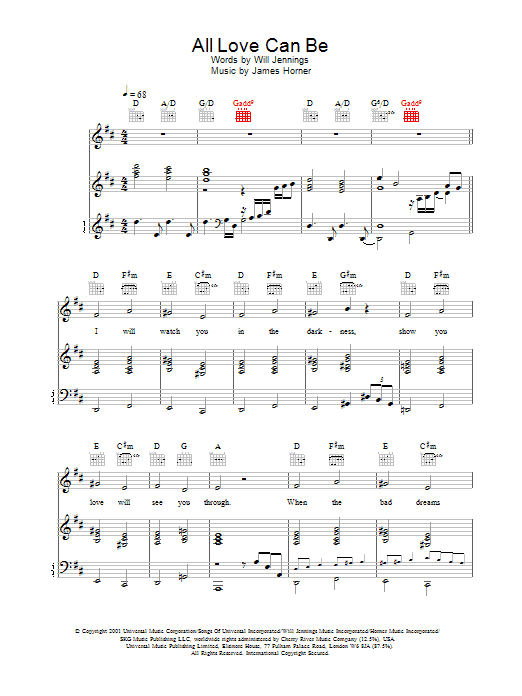 Charlotte Church All Love Can Be Sheet Music Notes & Chords for Piano, Vocal & Guitar (Right-Hand Melody) - Download or Print PDF Charlotte Church All Love Can Be Sheet Music Notes & Chords for Piano, Vocal & Guitar (Right-Hand Melody) - Download or Print PDF