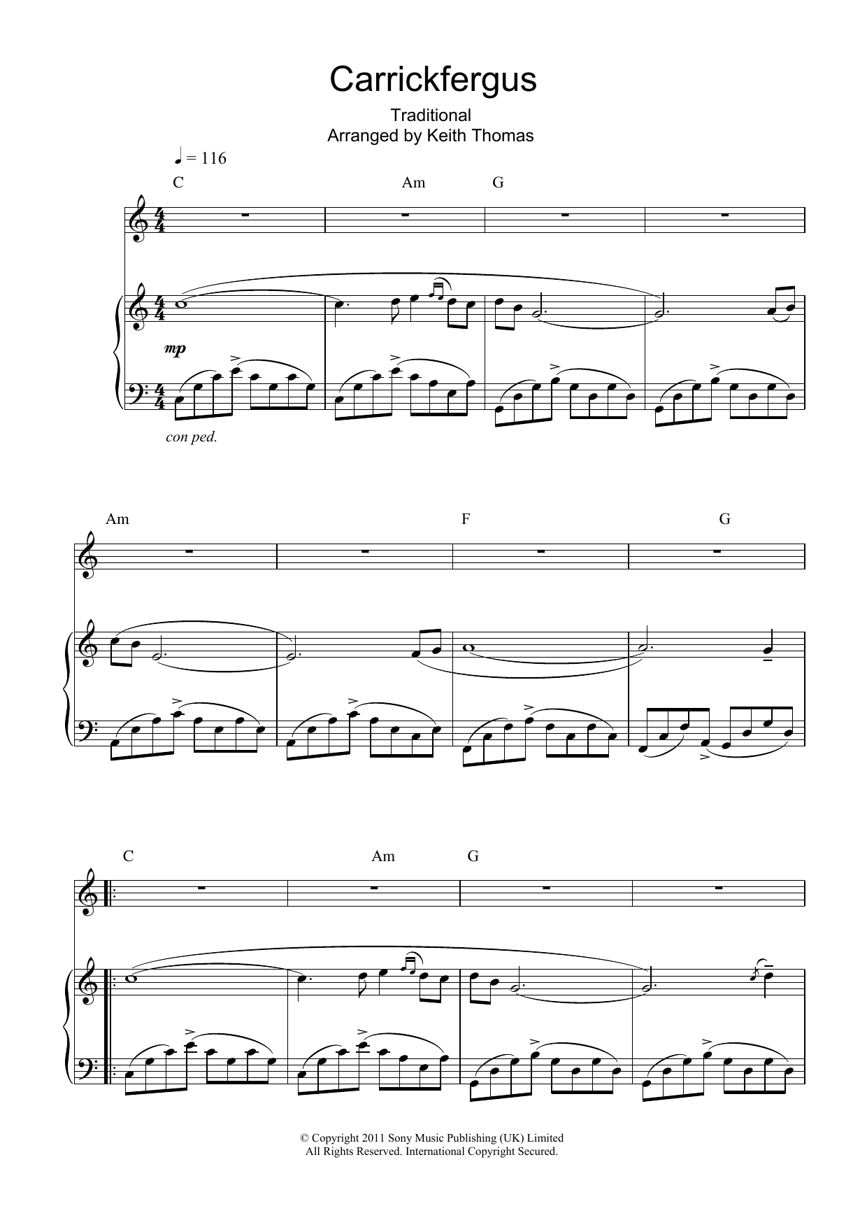 Carrickfergus sheet music