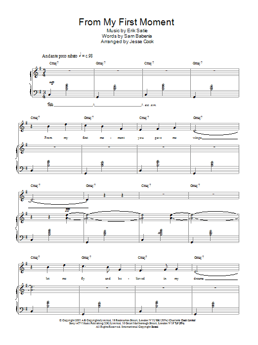 Preview Charlotte Church From My First Moment Post-1900 sheet music, notes and chords for Piano, Vocal & Guitar, SKU: 21678 From My First Moment sheet music