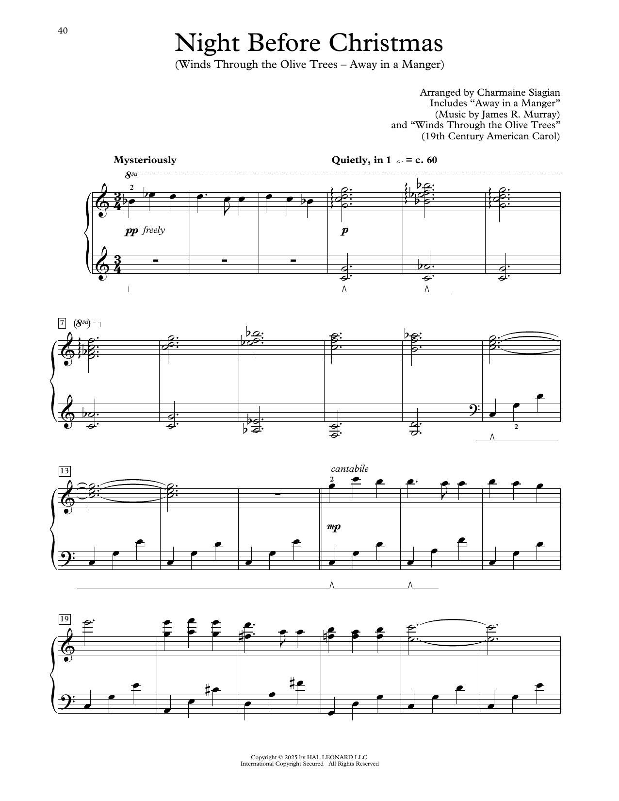 Charmaine Siagian Night Before Christmas Sheet Music Notes & Chords for Educational Piano - Download or Print PDF