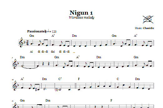 Chasidic Nigun 1 (Wordless Melody) Sheet Music Notes & Chords for Melody Line, Lyrics & Chords - Download or Print PDF