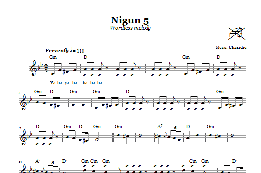 Chasidic Nigun 5 (Wordless Melody) Sheet Music Notes & Chords for Melody Line, Lyrics & Chords - Download or Print PDF