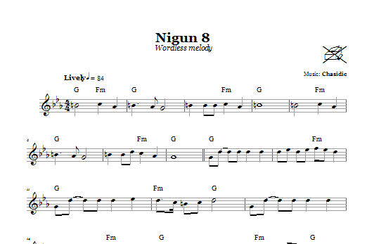 Chasidic Nigun 8 (Wordless Melody) Sheet Music Notes & Chords for Melody Line, Lyrics & Chords - Download or Print PDF