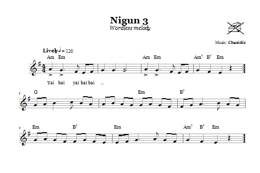 Nigun 3 (Wordless Melody) sheet music