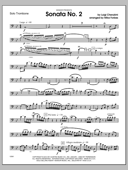 Sonata No. 2 - Solo Trombone sheet music