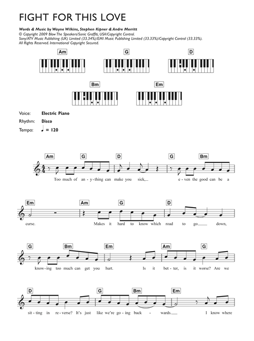 Fight For This Love sheet music