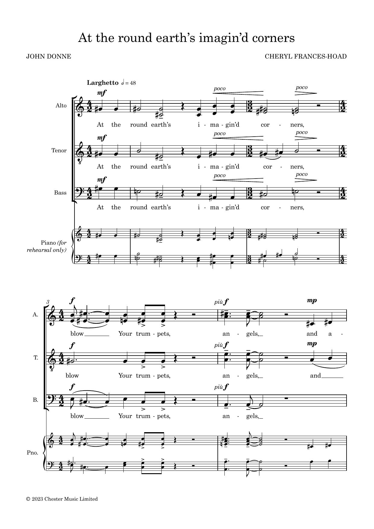 Cheryl Frances-Hoad At the round earth's imagin'd corners Sheet Music Notes & Chords for Choir - Download or Print PDF