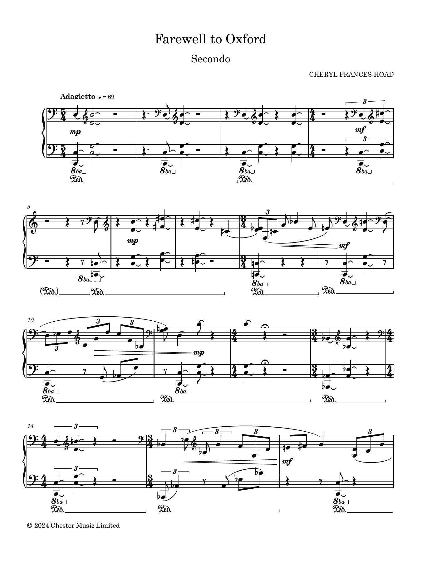 Cheryl Frances-Hoad Farewell to Oxford Sheet Music Notes & Chords for Piano Duet - Download or Print PDF