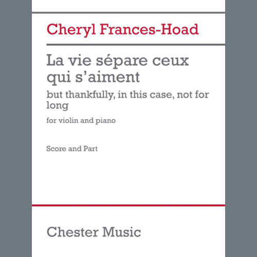 Cheryl Frances-Hoad, La vie sépare ceux qui s'aiment, Piano Solo