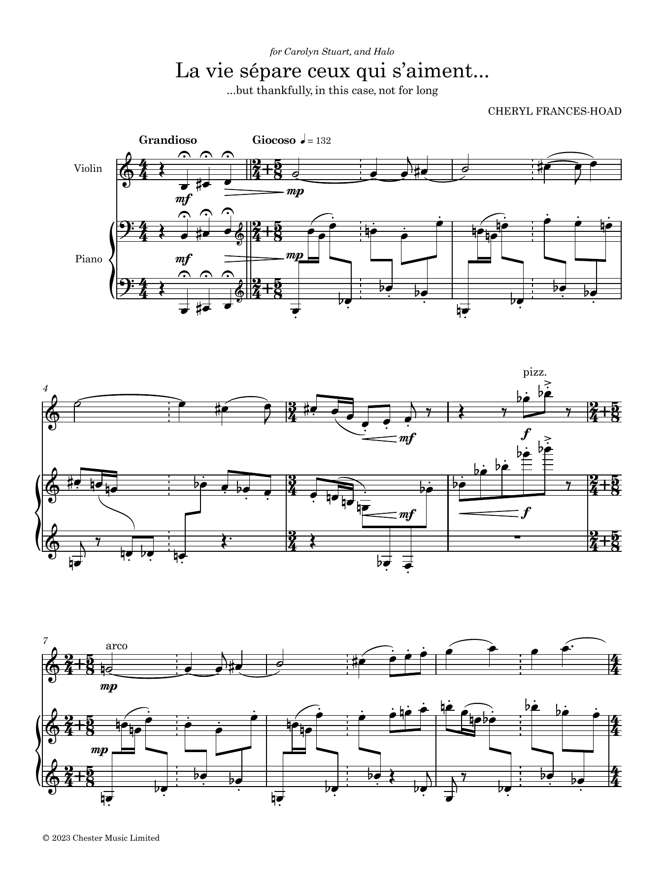 Cheryl Frances-Hoad La vie sépare ceux qui s'aiment Sheet Music Notes & Chords for Piano Solo - Download or Print PDF