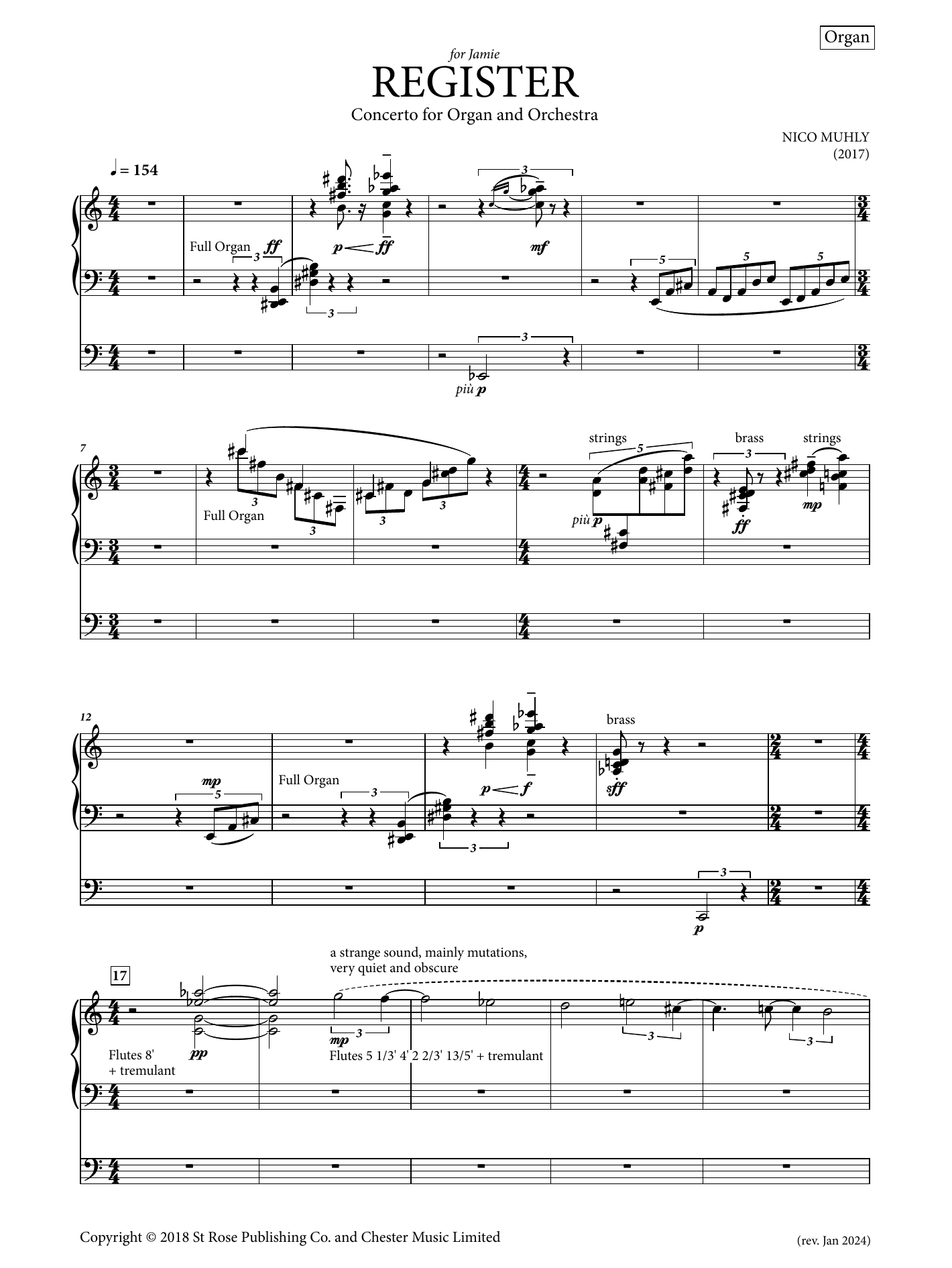 Cheryl Frances-Hoad Register (Solo Part) Sheet Music Notes & Chords for Organ - Download or Print PDF