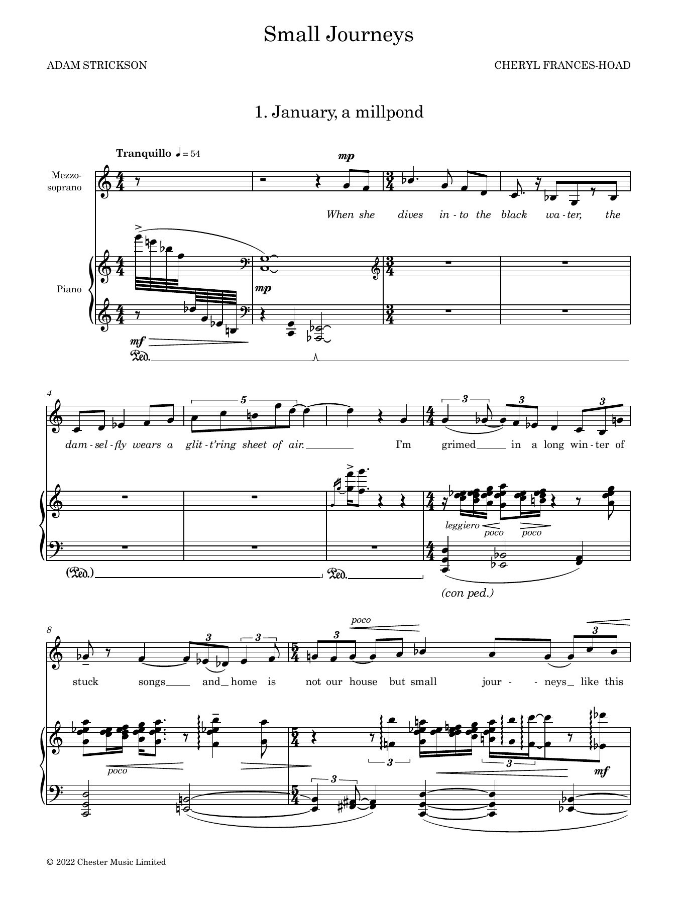 Cheryl Frances-Hoad Small Journeys Sheet Music Notes & Chords for Piano & Vocal - Download or Print PDF