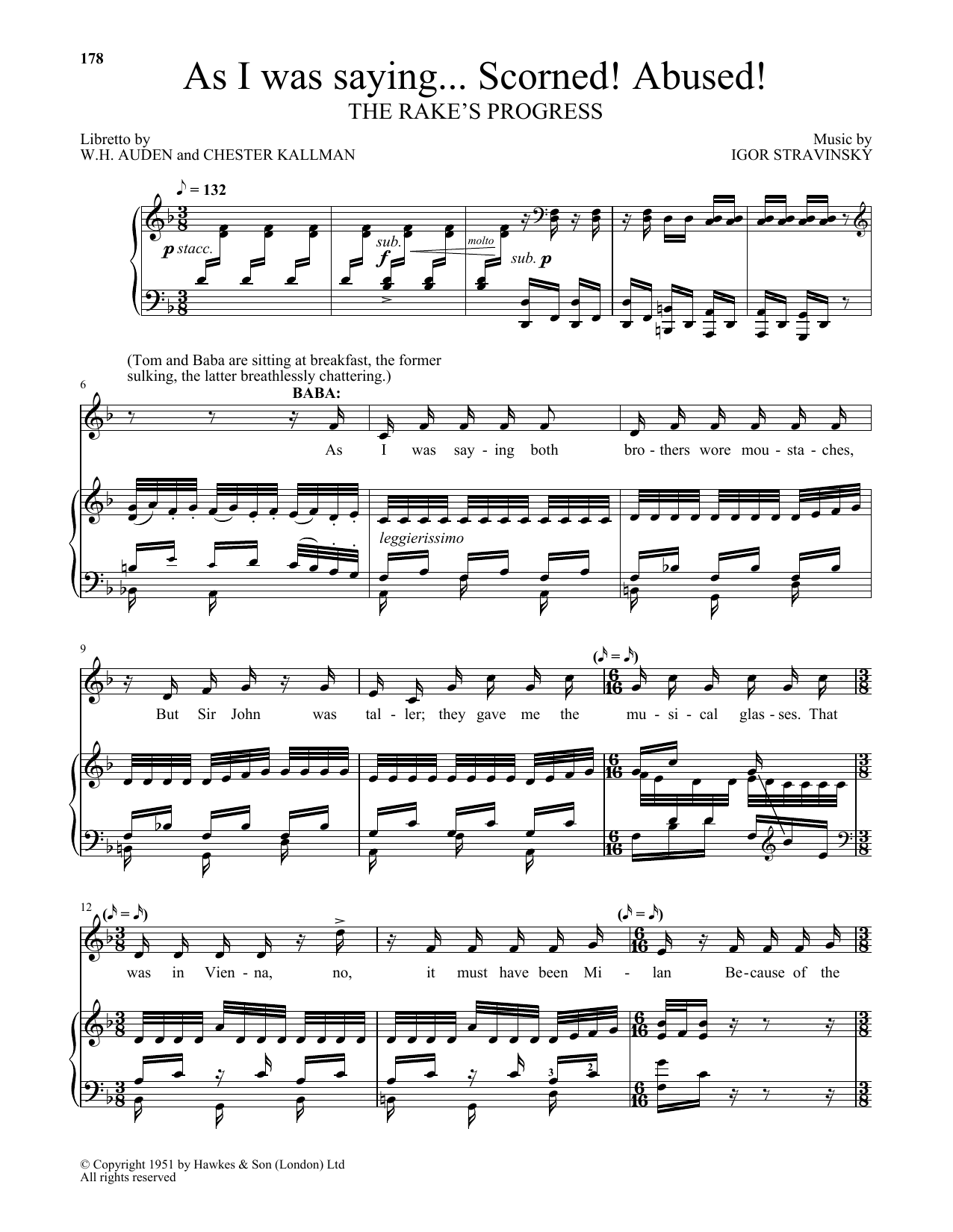 Chester Kallman As I Was Saying...Scorned! Abused! Sheet Music Notes & Chords for Piano & Vocal - Download or Print PDF