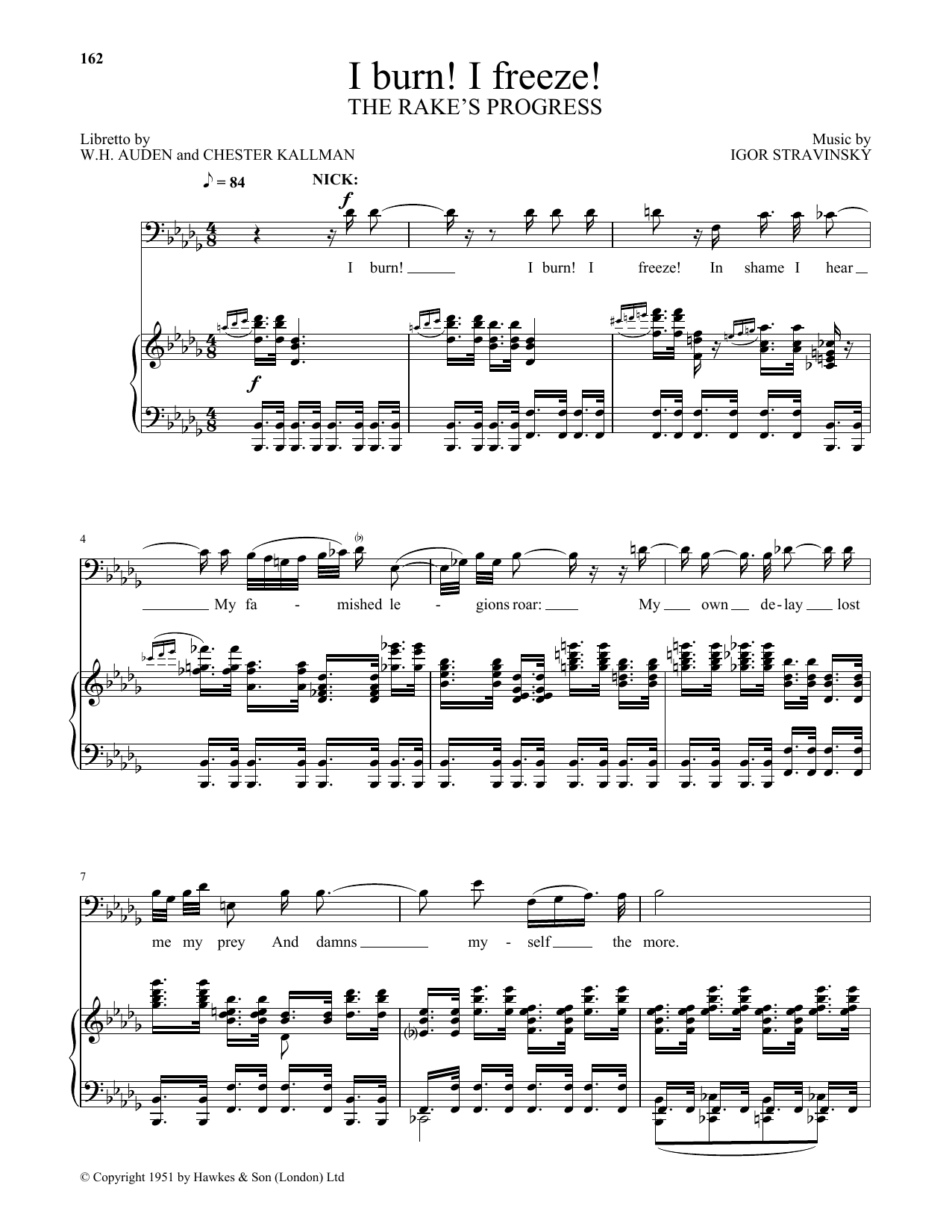 Chester Kallman I Burn! I Freeze! Sheet Music Notes & Chords for Piano & Vocal - Download or Print PDF
