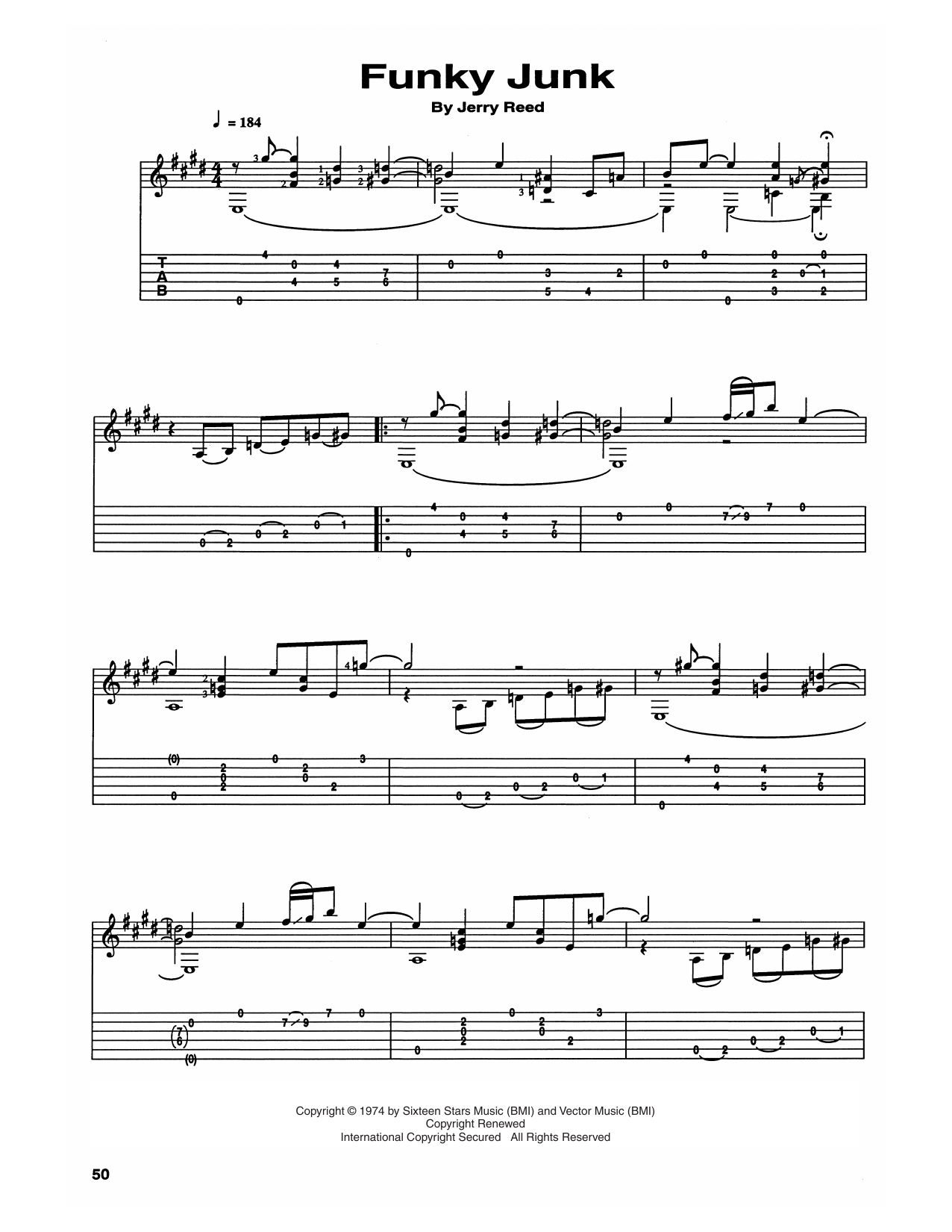 Chet Atkins and Jerry Reed Funky Junk Sheet Music Notes & Chords for Guitar Tab - Download or Print PDF