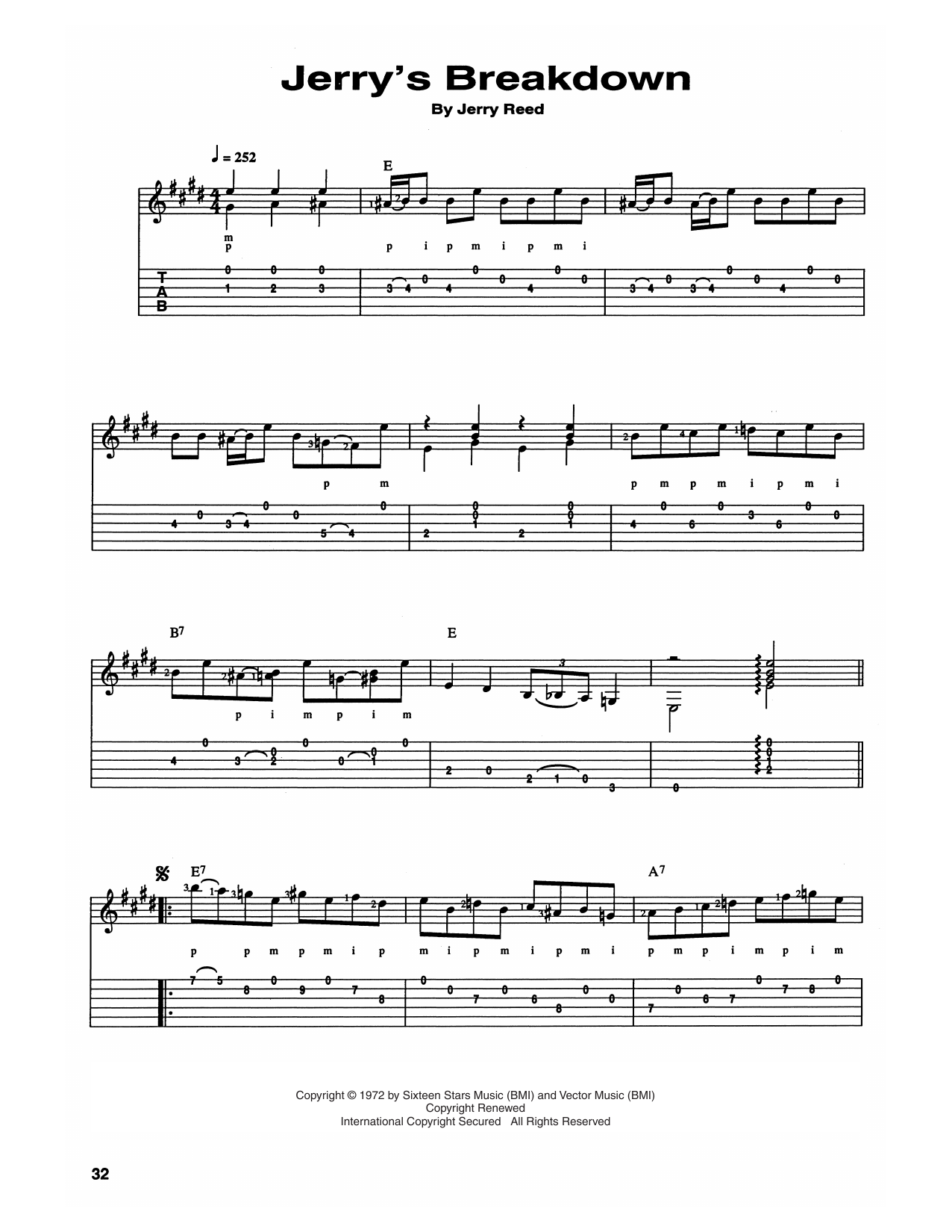 Chet Atkins and Jerry Reed Jerry's Breakdown Sheet Music Notes & Chords for Guitar Tab - Download or Print PDF