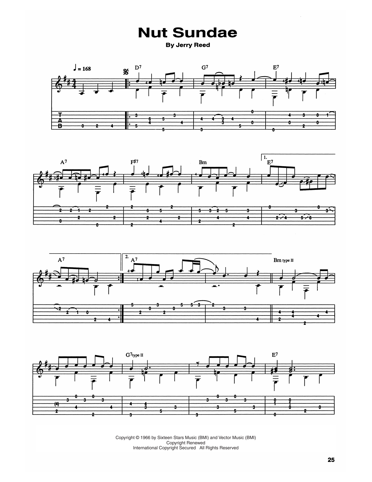 Chet Atkins and Jerry Reed Nut Sundae Sheet Music Notes & Chords for Guitar Tab - Download or Print PDF