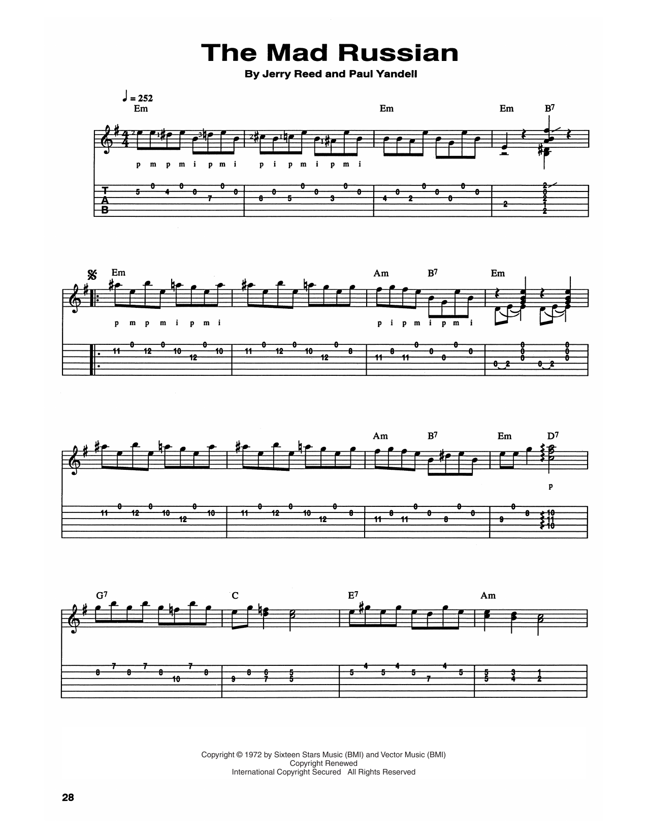 Chet Atkins and Jerry Reed The Mad Russian Sheet Music Notes & Chords for Guitar Tab - Download or Print PDF