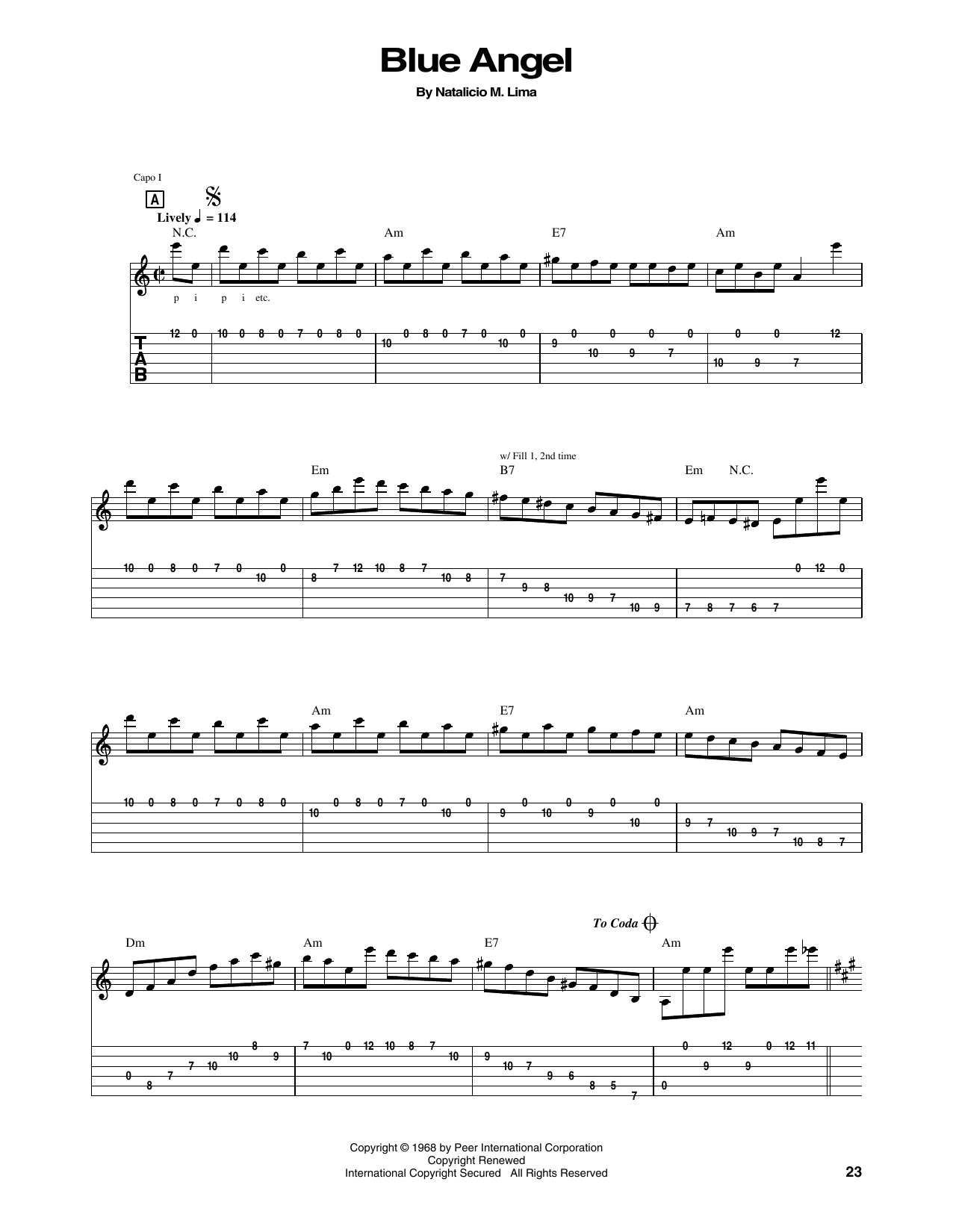 Chet Atkins Blue Angel Sheet Music Notes & Chords for Guitar Tab - Download or Print PDF