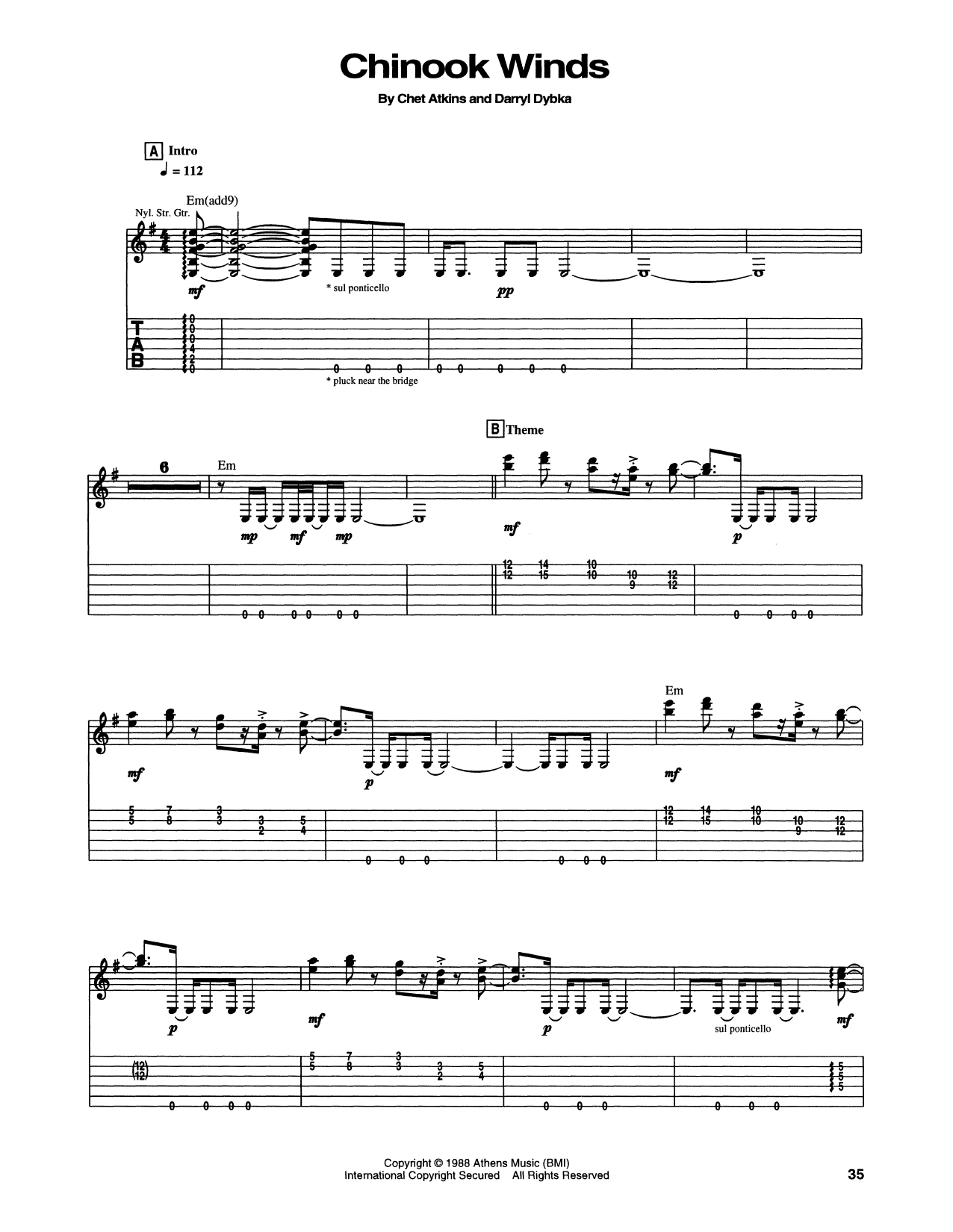Chet Atkins Chinhook Winds Sheet Music Notes & Chords for Guitar Tab - Download or Print PDF
