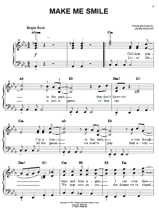 Chicago Make Me Smile Sheet Music Notes & Chords for Easy Piano - Download or Print PDF
