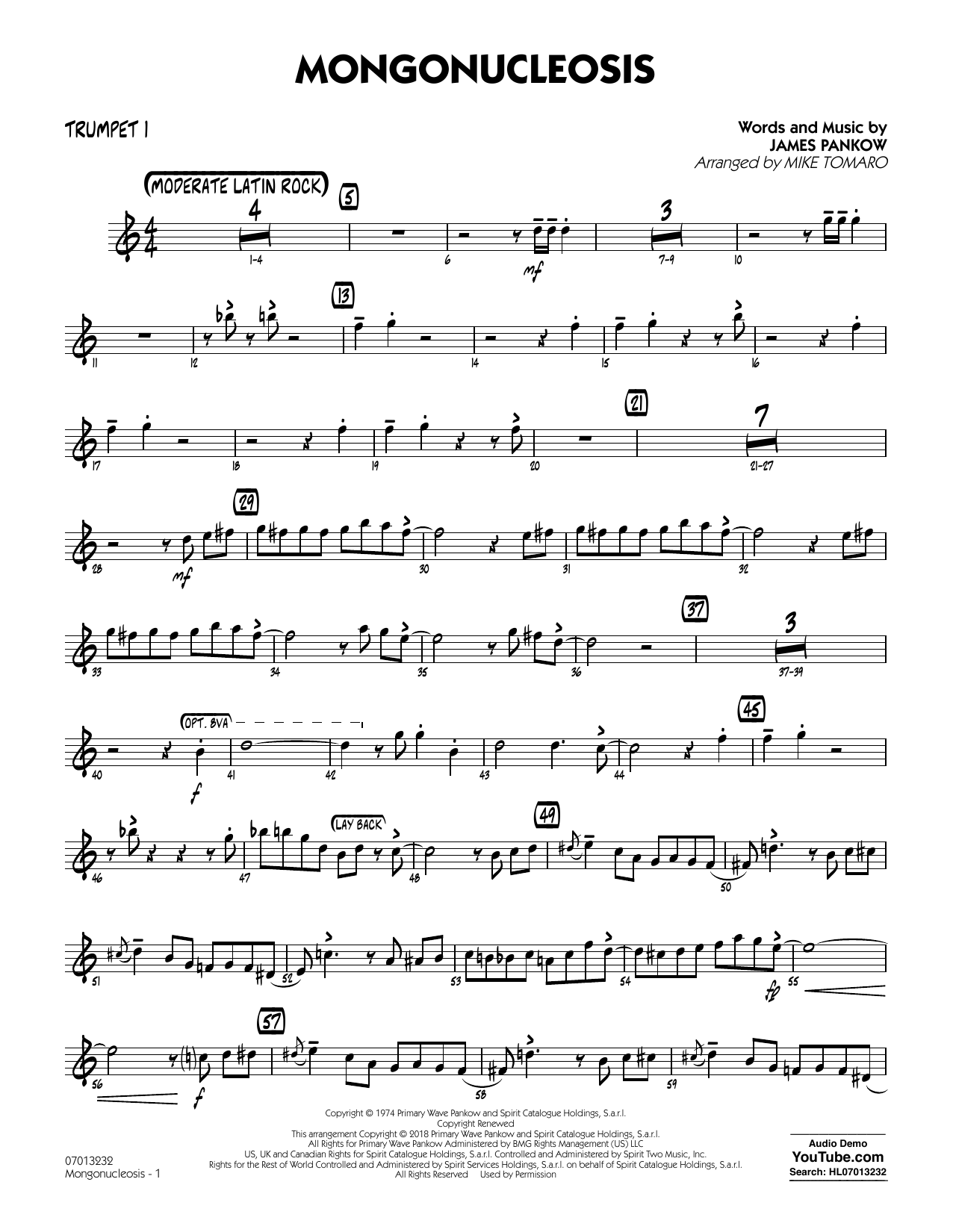 Mongonucleosis (arr. Mike Tomaro) - Trumpet 1 sheet music