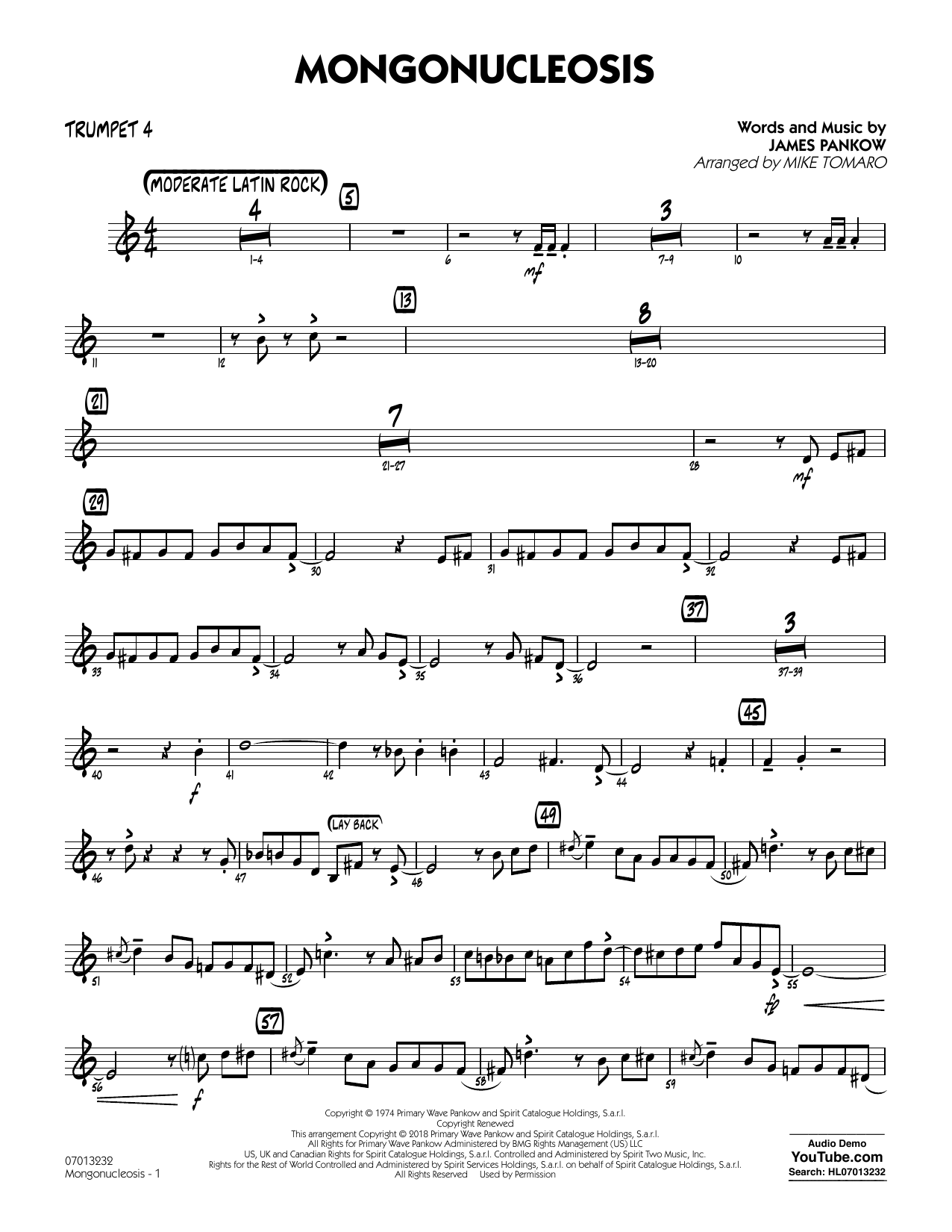 Mongonucleosis (arr. Mike Tomaro) - Trumpet 4 sheet music
