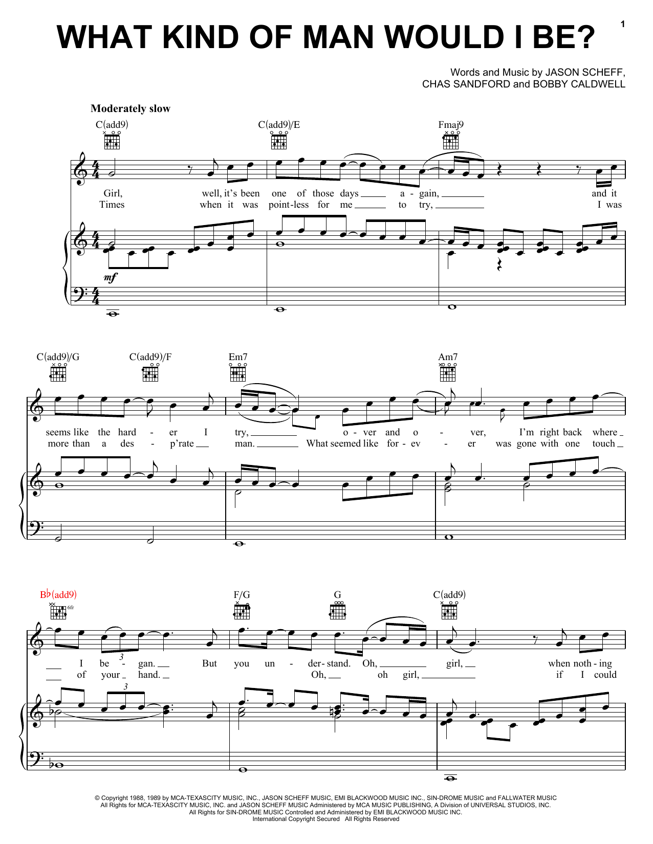 Chicago What Kind Of Man Would I Be? Sheet Music Notes & Chords for Piano, Vocal & Guitar (Right-Hand Melody) - Download or Print PDF