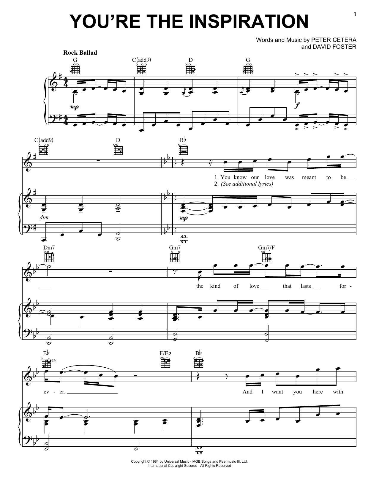 Chicago You're The Inspiration Sheet Music Notes & Chords for Tenor Sax Solo - Download or Print PDF