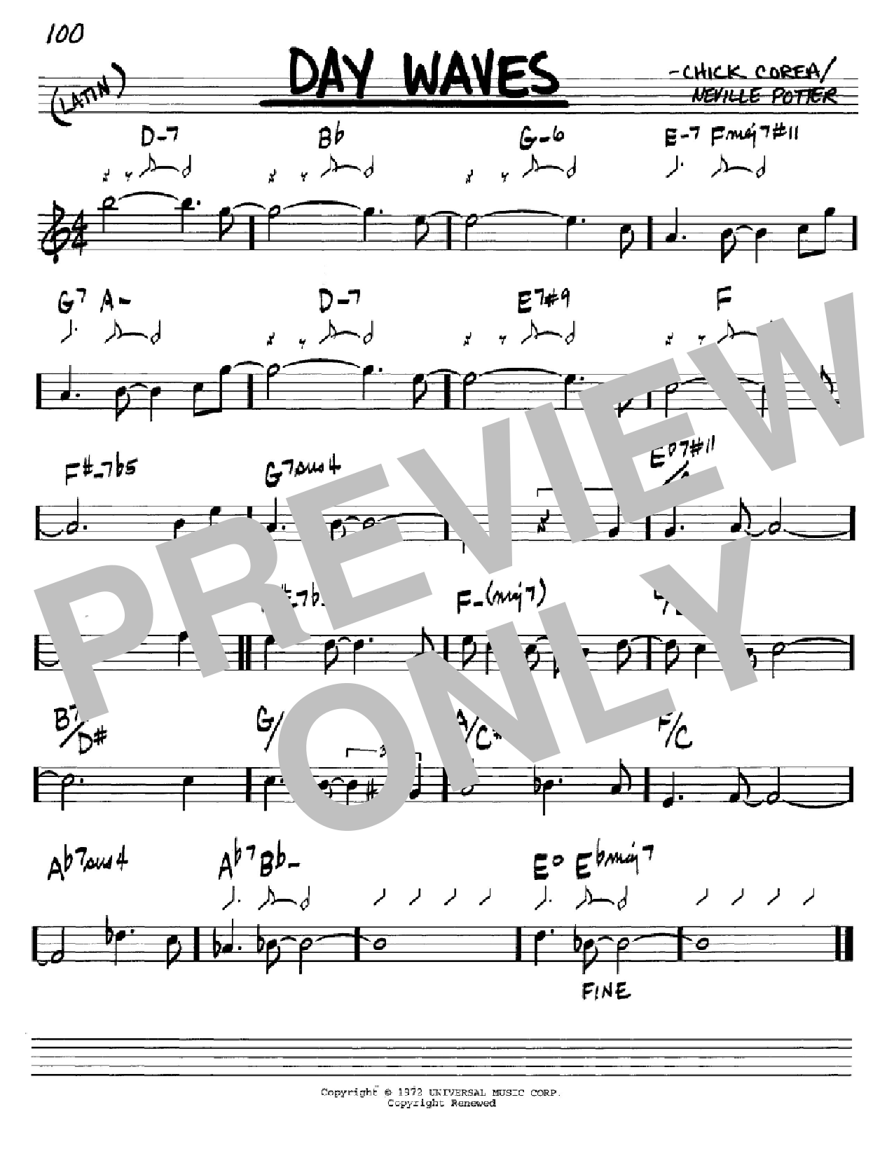 Chick Corea Day Waves Sheet Music Notes & Chords for Real Book – Melody & Chords - Download or Print PDF