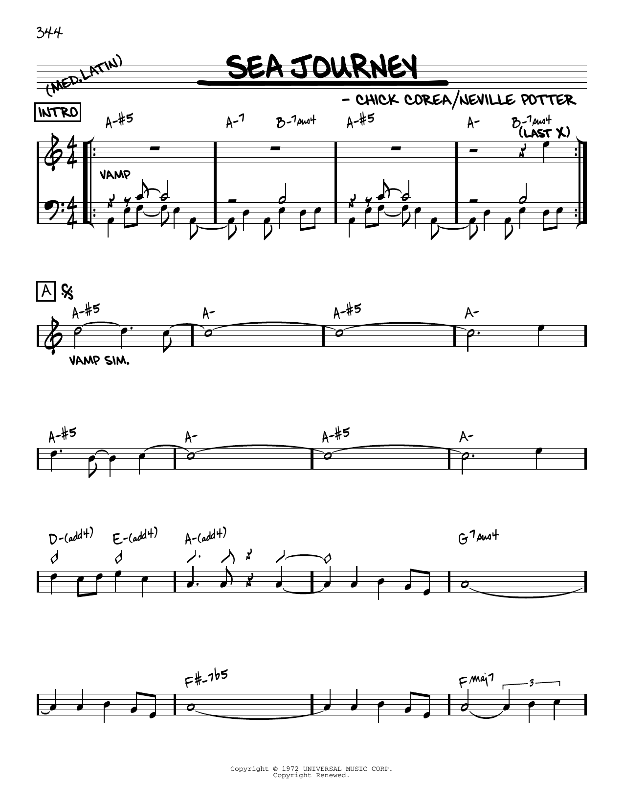 Chick Corea Sea Journey [Reharmonized version] (arr. Jack Grassel) Sheet Music Notes & Chords for Real Book – Melody & Chords - Download or Print PDF