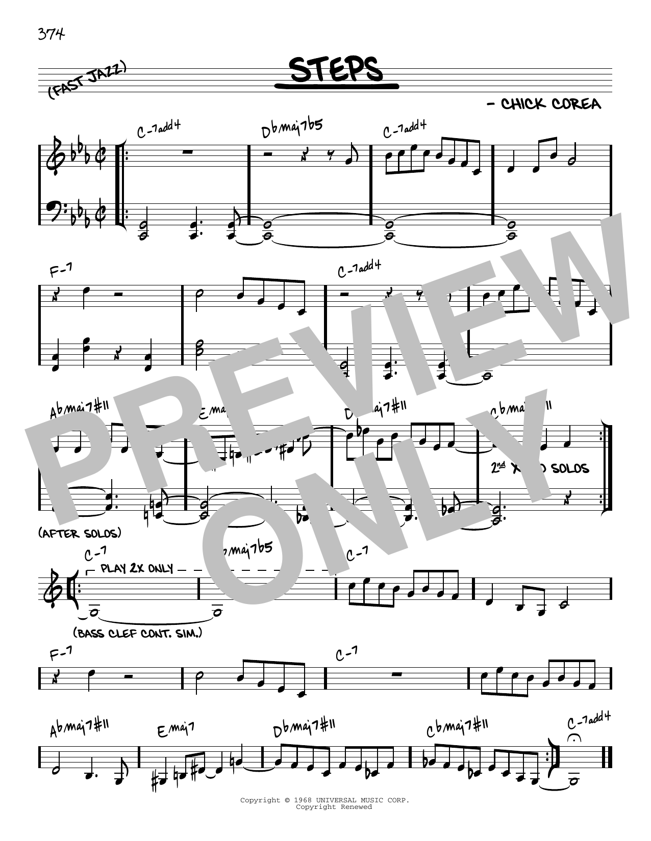 Chick Corea Steps [Reharmonized version] (arr. Jack Grassel) Sheet Music Notes & Chords for Real Book – Melody & Chords - Download or Print PDF