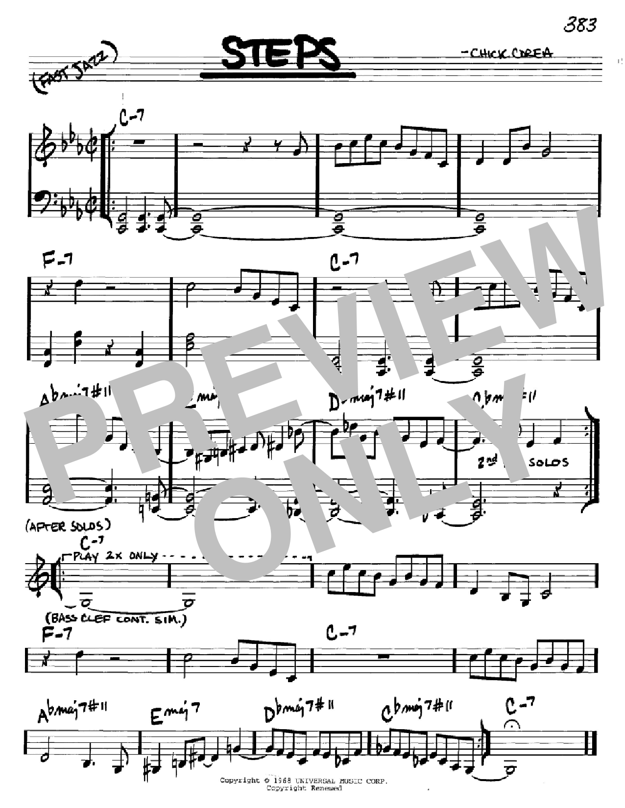 Chick Corea Steps Sheet Music Notes & Chords for Real Book – Melody & Chords - Download or Print PDF
