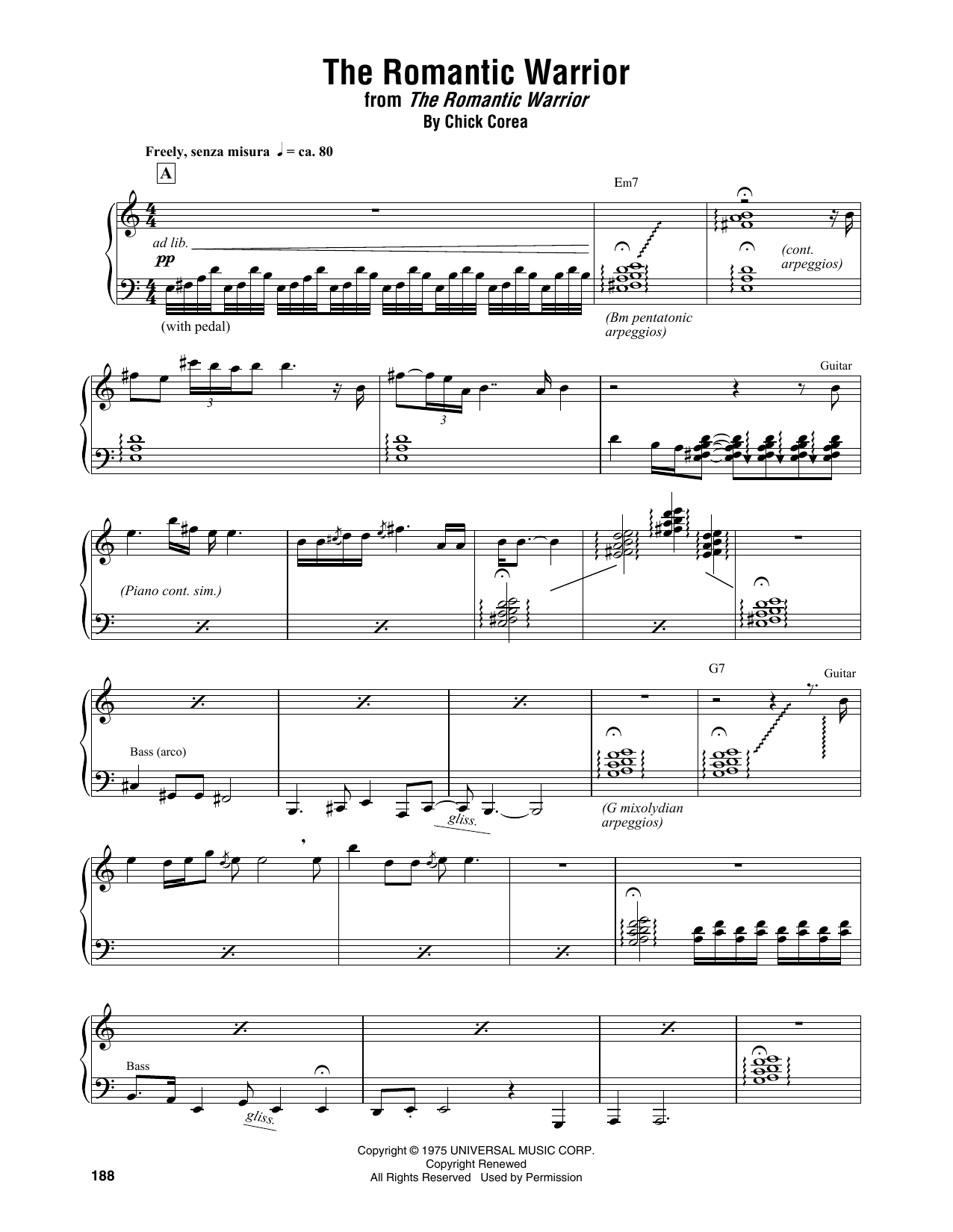 Chick Corea The Romantic Warrior Sheet Music Notes & Chords for Piano Transcription - Download or Print PDF