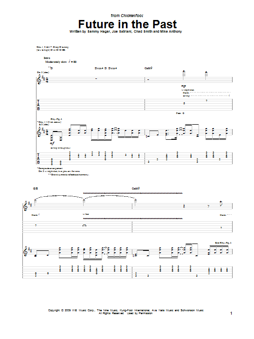 Chickenfoot Future In The Past Sheet Music Notes & Chords for Guitar Tab - Download or Print PDF