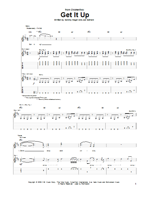 Chickenfoot Get It Up Sheet Music Notes & Chords for Guitar Tab - Download or Print PDF