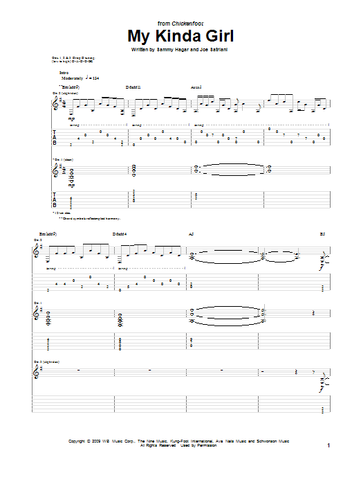 Chickenfoot My Kinda Girl Sheet Music Notes & Chords for Guitar Tab - Download or Print PDF