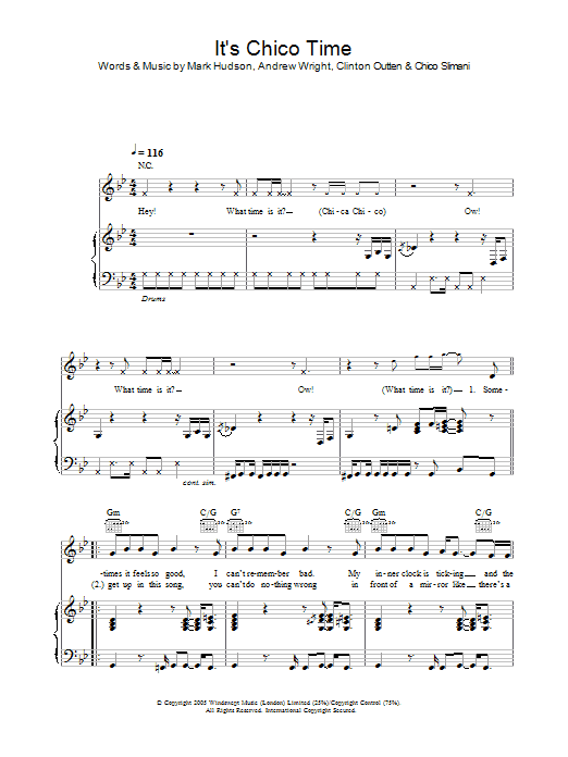 Chico Slimani It's Chico Time Sheet Music Notes & Chords for Piano, Vocal & Guitar - Download or Print PDF