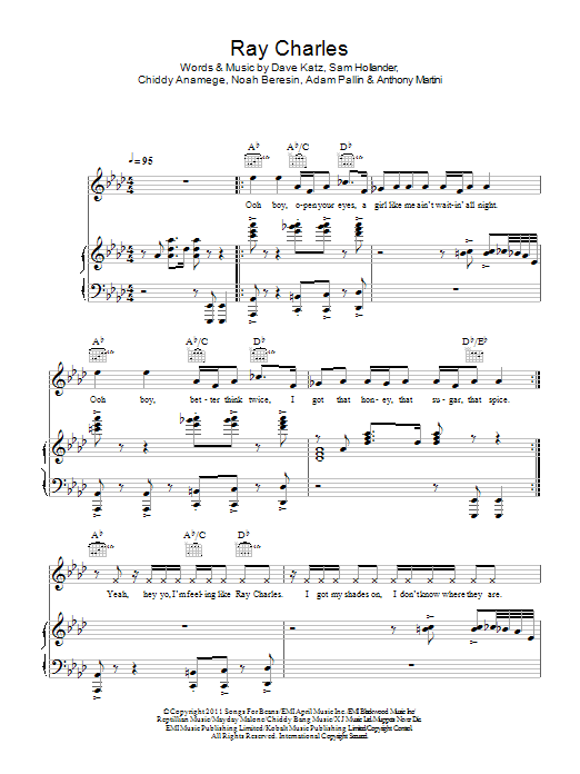 Chiddy Bang Ray Charles Sheet Music Notes & Chords for Piano, Vocal & Guitar - Download or Print PDF