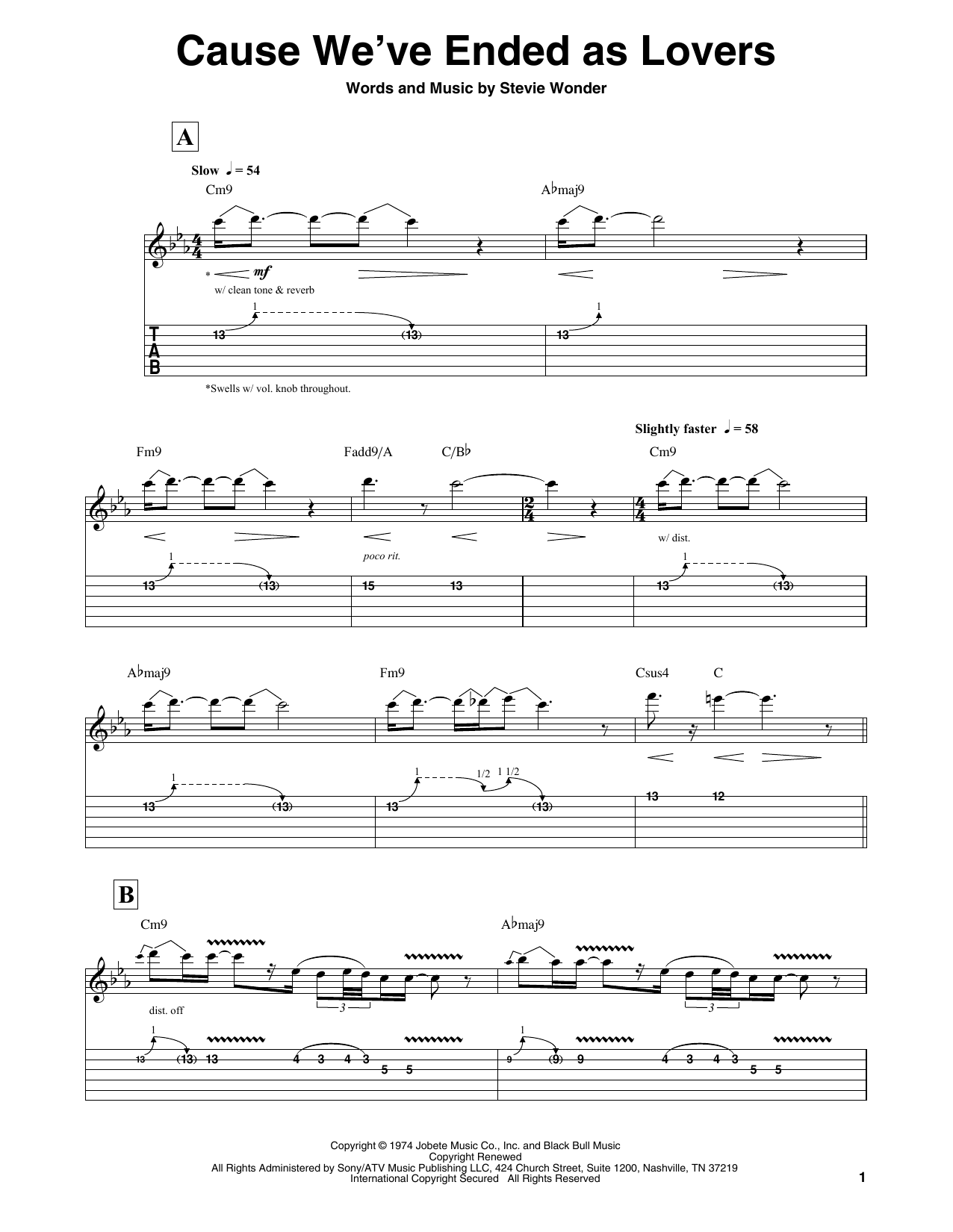 Chieli Minucci Cause We've Ended As Lovers Sheet Music Notes & Chords for Guitar Tab (Single Guitar) - Download or Print PDF