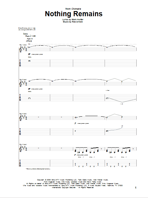 Chimaira Nothing Remains Sheet Music Notes & Chords for Guitar Tab - Download or Print PDF