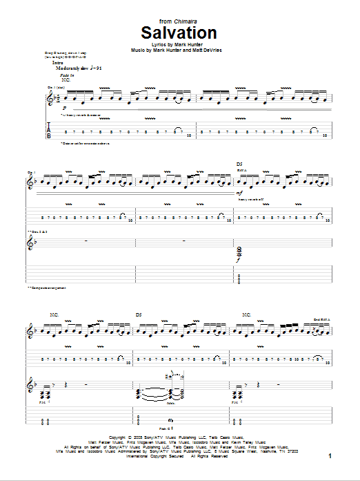 Chimaira Salvation Sheet Music Notes & Chords for Guitar Tab - Download or Print PDF